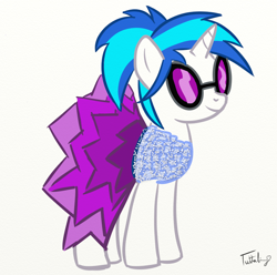 Size: 800x795 | Tagged: safe, artist:tuttaliny, imported from derpibooru, dj pon-3, vinyl scratch, pony, unicorn, 2013, alternate hairstyle, clothes, dress, female, mare, simple background, solo, white background