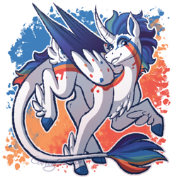 Size: 500x500 | Tagged: safe, artist:catboycrimez, imported from derpibooru, oc, oc:rainbow road, alicorn, pony, colored wings, female, mare, solo, two toned wings, wings