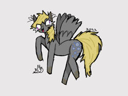Size: 2160x1620 | Tagged: safe, derpibooru exclusive, imported from derpibooru, derpy hooves, pegasus, pony, derp, doodle, simple background, solo