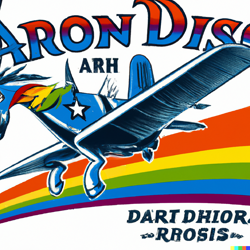 Size: 1024x1024 | Tagged: safe, imported from derpibooru, original species, plane pony, pony, ai content, ai generated, generator:dall-e 2, plane, poster, propaganda, rainbow, solo, world war ii