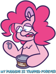 Size: 3968x5226 | Tagged: safe, artist:threetwotwo32232, imported from derpibooru, pinkie pie, earth pony, pony, female, food, hoof hold, mare, pudding, simple background, simpsons did it, solo, transparent background