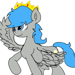 Size: 1600x1600 | Tagged: safe, artist:discocade, imported from derpibooru, oc, oc only, oc:lemon breeze, pegasus, crown, jewelry, male, regalia, simple background, solo, white background