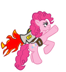 Size: 1300x1400 | Tagged: safe, artist:pvtjcaboose, imported from derpibooru, pinkie pie, earth pony, pony, determined, female, flying, jetpack, simple background, solo, white background