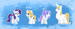 Size: 1024x400 | Tagged: safe, artist:victoriaisme1, imported from derpibooru, prince blueblood, rarity, family, female, male, offspring, parent:prince blueblood, parent:rarity, parents:rariblood, rariblood, shipping, straight