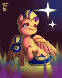 Size: 2000x2500 | Tagged: safe, artist:howshouldikno, imported from derpibooru, oc, oc:ukraine, pegasus, current events, female, nation ponies, solo, stars, teary eyes, ukraine