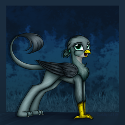 Size: 2133x2132 | Tagged: safe, artist:darklight1315, imported from derpibooru, gabby, griffon, chest fluff, solo, standing