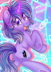 Size: 2480x3508 | Tagged: safe, artist:wavecipher, imported from derpibooru, oc, oc only, oc:techno drift, pony, unicorn, :p, cute, glowing, glowing horn, high res, horn, looking at you, ocbetes, solo, tongue out