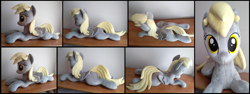 Size: 3566x1334 | Tagged: safe, artist:littlefairyswonders, imported from derpibooru, derpy hooves, pegasus, pony, irl, lying down, photo, plushie, prone, solo, wings