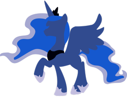 Size: 2793x2147 | Tagged: safe, artist:alicornoverlord, imported from derpibooru, princess luna, alicorn, pony, female, high res, lineless, mare, minimalist, raised hoof, simple background, solo, transparent background