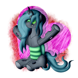 Size: 1500x1500 | Tagged: safe, artist:thebenalpha, imported from derpibooru, queen chrysalis, changeling, changeling queen, original species, plush pony, button eyes, female, hugs?, plushie, simple background, transparent background