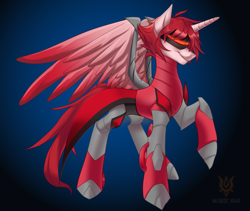 Size: 1931x1632 | Tagged: safe, artist:kainetyrin, artist:sadisticstar, imported from derpibooru, oc, oc only, alicorn, alien, alien pony, fall of equestria, crossover, deadly legends, female, intersex, ionix, kaine erden-tyrin, lesbian, leyendas mortales, mare, solo, story in the source, story included