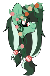 Size: 726x1100 | Tagged: safe, artist:moonert, imported from derpibooru, oc, oc only, earth pony, pony, bust, eyelashes, female, floral head wreath, flower, mare, simple background, smiling, solo, transparent background