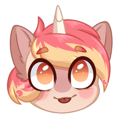 Size: 646x649 | Tagged: safe, artist:purplegrim40, imported from derpibooru, oc, oc only, pony, unicorn, :p, bust, commission, ear fluff, horn, simple background, smiling, tongue out, transparent background, unicorn oc, ych result