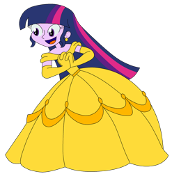 Size: 1024x1035 | Tagged: safe, artist:rarity525, imported from derpibooru, twilight sparkle, human, equestria girls, belle, clothes, clothes swap, dress, gown, simple background, solo, transparent background