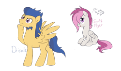 Size: 1760x1038 | Tagged: safe, artist:alicemaple, edit, imported from derpibooru, oc, oc only, oc:drizzle (alicemaple), oc:swift flight, pegasus, pony, brother and sister, cropped, duo, female, male, mare, muttonchops, not flash sentry, offspring, parent:rumble, parent:scootaloo, parents:rumbloo, siblings, simple background, sitting, stallion, transparent background