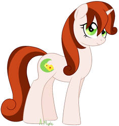 Size: 1053x1120 | Tagged: safe, artist:alicemaple, imported from derpibooru, oc, oc only, oc:dreamcast, pony, unicorn, female, mare, offspring, parent:button mash, parent:sweetie belle, parents:sweetiemash, simple background, smiling, solo, transparent background