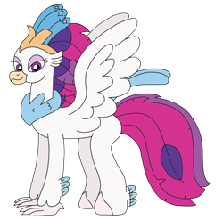 Size: 2480x2448 | Tagged: safe, artist:supahdonarudo, imported from derpibooru, queen novo, classical hippogriff, hippogriff, my little pony: the movie, atg 2022, newbie artist training grounds, simple background, transparent background