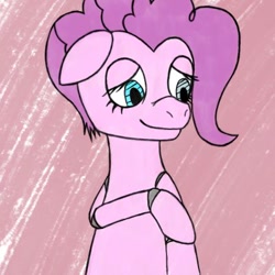 Size: 400x400 | Tagged: safe, artist:fortunefavors, pinkie pie, earth pony, pony, bootleg, female, lowres, mare, simple background, smiling