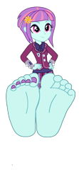 Size: 2653x6000 | Tagged: safe, artist:xebck, edit, imported from derpibooru, sunny flare, equestria girls, friendship games, absurd resolution, barefoot, bowtie, clothes, crystal prep academy, crystal prep academy uniform, crystal prep shadowbolts, eyeshadow, feet, female, fetish, foot fetish, foot focus, hand on hip, makeup, nail polish, pleated skirt, school uniform, simple background, skirt, soles, solo, toenail polish, toes, transparent background, vector, wristband