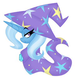 Size: 1280x1280 | Tagged: safe, artist:ladylullabystar, imported from derpibooru, trixie, pony, brooch, bust, cape, clothes, hat, jewelry, portrait, simple background, solo, transparent background, trixie's brooch, trixie's cape, trixie's hat