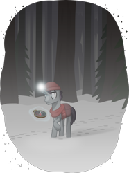 Size: 3049x4104 | Tagged: safe, artist:equestriaexploration, imported from derpibooru, starry skies, pony, unicorn, atg 2022, clothes, compass, forest, magic, newbie artist training grounds, scarf, solo