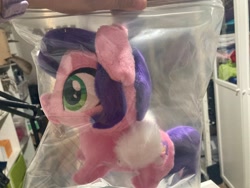 Size: 2048x1536 | Tagged: safe, imported from derpibooru, photographer:melodisde, pipp petals, pegasus, pony, bag, g5, irl, photo, plushie, solo