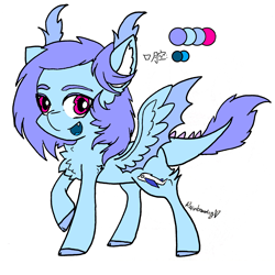 Size: 2357x2357 | Tagged: safe, artist:rainbowwing, imported from derpibooru, oc, oc only, oc:keung wong, dracony, dragon, hybrid, pony, chest fluff, dracony oc, ear fluff, horns, looking at you, male, open mouth, raised hoof, signature, simple background, solo, spikes, spread wings, white background, wings