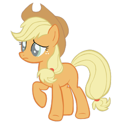 Size: 1280x1339 | Tagged: safe, artist:benpictures1, imported from derpibooru, applejack, earth pony, pony, twilight's kingdom, applejack's hat, clothes, cowboy hat, cute, drained, female, hat, inkscape, jackabetes, mare, missing cutie mark, sad, simple background, solo, transparent background, vector