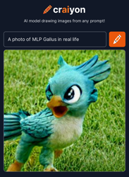 Size: 1162x1591 | Tagged: safe, imported from derpibooru, gallus, griffon, ai content, ai generated, gallusposting, generator:craiyon, grass, irl, open mouth, photo, realistic, solo