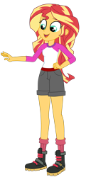 Size: 1800x3707 | Tagged: safe, artist:gmaplay, imported from derpibooru, sunset shimmer, human, equestria girls, legend of everfree, camp everfree outfits, clothes, cute, female, high res, shimmerbetes, shoes, simple background, solo, transparent background, vector