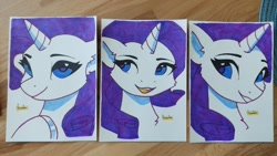 Size: 1280x722 | Tagged: safe, artist:freeedon, imported from derpibooru, part of a set, rarity, pony, unicorn, bust, solo, traditional art