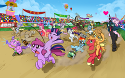 Size: 1280x800 | Tagged: safe, artist:doublewbrothers, imported from derpibooru, angel bunny, apple bloom, applejack, berry punch, berryshine, big macintosh, bon bon, cranky doodle donkey, derpy hooves, dinky hooves, discord, doctor horse, doctor stable, doctor whooves, fluttershy, granny smith, harry, lyra heartstrings, pinkie pie, princess cadance, queen chrysalis, rainbow dash, rarity, scootaloo, screw loose, screwball, smarty pants, snails, snips, spike, sweetie belle, sweetie drops, tank, time turner, trixie, twilight sparkle, oc, alicorn, bear, changeling, changeling queen, donkey, dragon, earth pony, pegasus, pony, unicorn, alcohol, angry, apple bloom riding rarity, apple family, applejack riding big macintosh, background pony, beer, behaving like a dog, body horror, bon bon riding lyra, butt, cadance riding chrysalis, carrot on a stick, chariot, chase, clothes, cowboy hat, crowd, cthulhu, cutie mark crusaders, derpy riding doctor whooves, dinky riding derpy, doctor stable riding screw loose, doctor who, dog treat, don't trust wheels, double riding, eldritch abomination, everypony, fabric, female, filly, fishing rod, foal, food, funny, funny as hell, gloves, hat, heart, hot air balloon, liquor, love, lovecraft, male, mane seven, mane six, mare, mistletoe, muffin, plot, ponies riding changelings, ponies riding ponies, race, riding, riding a bear, scootaloo riding rarity, sonic screwdriver, stallion, tongue out, tricycle, twilight riding berry punch, twilight sparkle (alicorn), twinkling balloon, two riding one, wall of tags, wallpaper, wig
