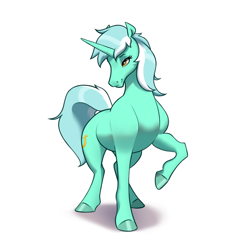 Size: 2746x2825 | Tagged: safe, artist:aquaticvibes, imported from derpibooru, lyra heartstrings, pony, unicorn, female, hoers, mare, simple background, solo, white background