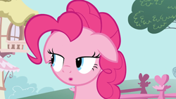 Size: 710x400 | Tagged: safe, imported from derpibooru, screencap, pinkie pie, earth pony, pony, a friend in deed, season 2, :o, bust, female, floppy ears, lidded eyes, mare, open mouth, solo