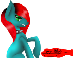 Size: 2759x2173 | Tagged: safe, artist:djdupstep15, imported from derpibooru, oc, oc only, earth pony, pony, choker, earth pony oc, grin, signature, simple background, smiling, solo, spiked choker, white background