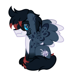 Size: 3200x3400 | Tagged: safe, artist:ponkus, imported from derpibooru, oc, oc:moonstrike (paradox), pegasus, pony, artfight, fangs, male, pegasus oc, simple background, solo, spots, stallion, transparent background, wings