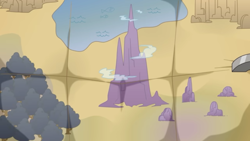 Size: 1366x768 | Tagged: safe, imported from derpibooru, screencap, fish, spoiler:g5, spoiler:my little pony: tell your tale, spoiler:tyts01e19, cloud, forest, g5, lake, lost in translation (episode), map, map of equestria, mountain, my little pony: tell your tale, no pony, offscreen character, tree, water