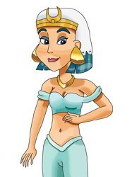 Size: 831x1112 | Tagged: safe, artist:ocean lover, imported from derpibooru, somnambula, human, aladdin, bare midriff, bare shoulders, beautiful, belly button, belly dancer, belly dancer outfit, clothes, disney, disney princess, disney style, ear piercing, earring, egyptian, egyptian headdress, female, hand on hip, human coloration, humanized, jasmine, jewelry, lidded eyes, lips, looking down, midriff, necklace, piercing, pose, pretty, princess jasmine, regalia, sexy, simple background, sleeveless, smiling, solo, species swap, white background