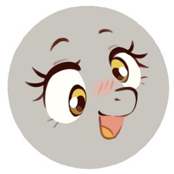 Size: 500x500 | Tagged: safe, artist:anotherdeadrat, imported from derpibooru, derpy hooves, derp, face, open mouth, open smile, simple background, smiling, solo, white background