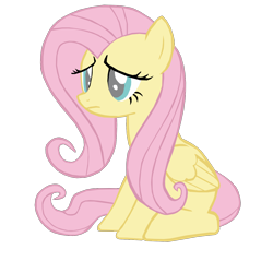 Size: 1280x1222 | Tagged: safe, artist:benpictures1, imported from derpibooru, fluttershy, pegasus, pony, twilight's kingdom, cute, drained, female, inkscape, mare, sad, shyabetes, simple background, solo, transparent background, vector