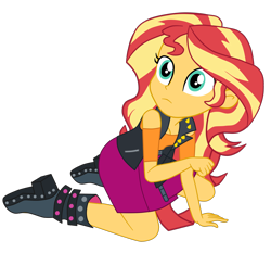 Size: 2300x2252 | Tagged: safe, artist:gmaplay, imported from derpibooru, sunset shimmer, human, equestria girls, equestria girls series, forgotten friendship, simple background, solo, tired, transparent background