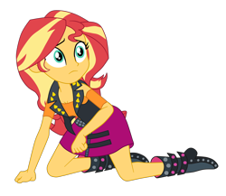 Size: 2500x2171 | Tagged: safe, artist:gmaplay, imported from derpibooru, sunset shimmer, human, equestria girls, equestria girls series, forgotten friendship, simple background, solo, tired, transparent background