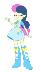 Size: 330x585 | Tagged: safe, artist:mariairini, imported from derpibooru, bon bon, sweetie drops, human, equestria girls, boots, clothes, high heel boots, shirt, shoes, simple background, skirt, solo, transparent background