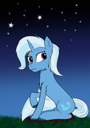 Size: 1280x1811 | Tagged: safe, artist:tempestshine, imported from derpibooru, trixie, pony, unicorn, female, looking back, mare, solo, unshorn fetlocks