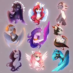 Size: 4961x4961 | Tagged: safe, artist:mian1205, imported from derpibooru, oc, oc only, alicorn, pegasus, pony, alicorn oc, horn, pegasus oc, wings