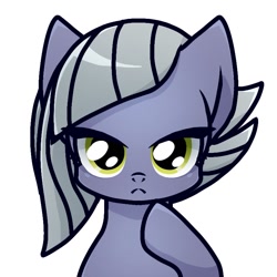 Size: 768x768 | Tagged: safe, artist:namaenonaipony, imported from derpibooru, limestone pie, earth pony, pony, :<, bust, female, frown, looking at you, mare, simple background, solo, white background