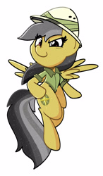 Size: 1506x2570 | Tagged: safe, artist:kindakismet, imported from derpibooru, daring do, pegasus, pony, clothes, female, flying, hat, looking at you, mare, simple background, solo, sparkly mane, spread wings, white background, wings