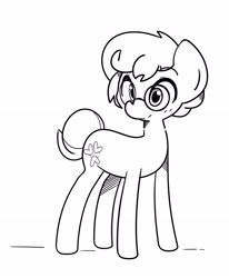 Size: 2216x2689 | Tagged: safe, artist:kindakismet, imported from derpibooru, oc, oc only, oc:linked heart, earth pony, pony, black and white, glasses, grayscale, male, monochrome, simple background, solo, white background