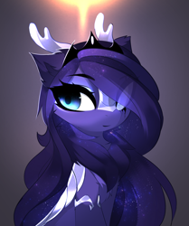 Size: 2582x3082 | Tagged: safe, artist:magnaluna, imported from derpibooru, princess luna, kirin, eye clipping through hair, female, kirin luna, kirin-ified, solo, species swap, translucent mane