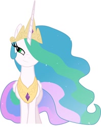 Size: 810x1024 | Tagged: safe, imported from derpibooru, princess celestia, queen chrysalis, alicorn, disguise, disguised changeling, oh no, simple background, solo, white background